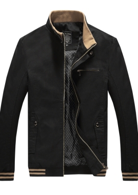 Spring Autumn Men Casual Jacket Coat Men’s Fashion Washed 100% Pure Cotton Brand-Clothing Jackets Male Coats
